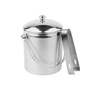 Cubeta para Hielo de Acero Inoxidable APS de 1L y 14cm con Pinzas, Recipientes para Bebidas - Product Image 2