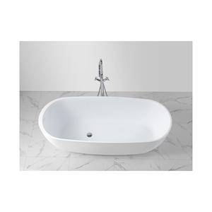 Bañera de baño de mármol de superficie sólida al por mayor con diseño tradicional para remojar con accesorio de drenaje a precio competitivo - Product Image 2