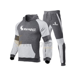 Conjunto de chándal informal de otoño e invierno de talla grande para hombre, pantalones con capucha, ropa deportiva de algodón/poliéster, chándal de gimnasio - Product Image 4