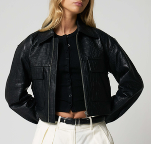 เสื้อผ้าสตรีทแวร์หนังแกะโครโกเสื้อแจ็คเก็ตไซส์ใหญ่ - Product Image 3