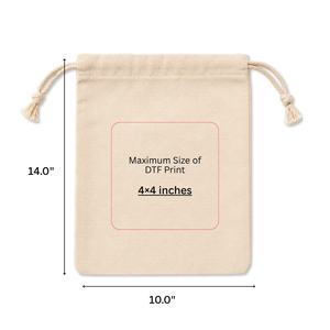 Sac en coton biologique biodégradable Priglob Exim 10x14 pouces avec cordon de serrage, 150 GSM, imprimé à l'écran pour l'emballage artisanal et les courses - Product Image 6