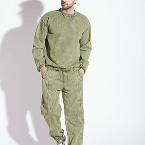 Conjunto Deportivo Personalizado de Felpa Francesa Gruesa con Parches Bordados de Algodón, Sudadera con Capucha y Pantalones Deportivos para Hombre, Fabricante de Conjuntos Deportivos - Product Image 4