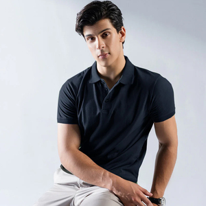 เสื้อยืดกอล์ฟ2024ป้องกันรอยยับสำหรับผู้ชายเสื้อโปโลผ้าฝ้าย100% เสื้อกีฬาแขนสั้น - Product Image 1