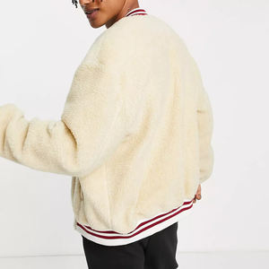 Veste polaire Sherpa légère pour hommes coupe confortable Veste brodée en polaire Sherpa légère pour hommes coupe confortable - Product Image 2