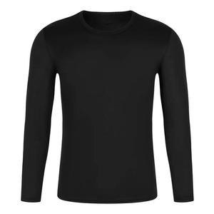 Cou à manches longues t-shirts hommes col rond t-shirts Promotion pas cher séchage rapide polyester tricoté plaine teint T-shirt pour hommes - Product Image 2