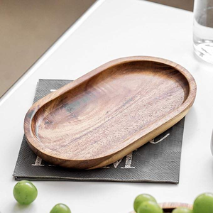 Platos de Madera Decorativos Estilo Rústico Hechos a Mano, Platos de Madera Maciza Natural con Diseño Personalizado para Fiestas y Cocina - Product Image 6
