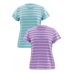 Ropa Deportiva de calidad Premium para mujer, camisetas de manga corta con cuello redondo, de nuevo estilo camiseta a rayas, ropa de gimnasio - Product Image 6