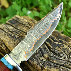 Couteaux de chasse de qualité supérieure, fabriqués avec les meilleurs matériaux, les plus vendus, faible MOQ, pour usage extérieur, lame en acier inoxydable et damas, manche en bois, OEM - Product Image 4