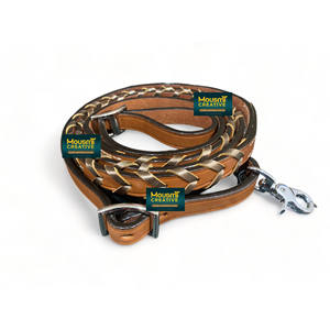 Premium 100% Argentine Cow Leather Golden Lace Foil Braided Rein Custom Western Equestrian <b>Products</b> for Racing <b>Horse</b> <b>Care</b> - Product Image 3
