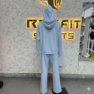 Survêtement en molleton de coton d'hiver respirant uni pour hommes et femmes, vêtements de sport décontractés de plein air, tissu épais de qualité supérieure, sweat à capuche - Product Image 2