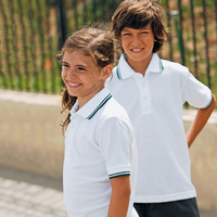Polo d'uniforme scolaire pour enfants de taille jeune avec logo brodé personnalisé 100% coton T-shirt polo uni doux et respirant pour enfants
