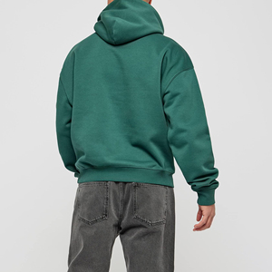 Drop Shoulder Loose Men Sudadera con capucha de algodón para hombres Streetwear Heavyweight Fleece Full Pullover Hoodies - Product Image 2