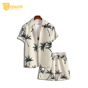 เสื้อเชิ้ตแขนสั้นฮาวายพิมพ์ลายสำหรับผู้ชายเสื้อผ้าแนวสตรีท - Product Image 1