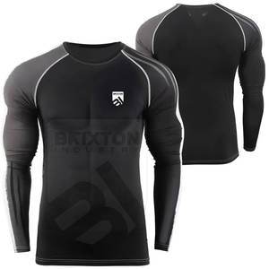 Superventas de los hombres transpirables Spandex poliéster entrenamiento Rash Guard en venta - Product Image 3