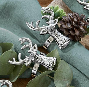 ใหม่Elegant Designกวางหัวอลูมิเนียมหล่อแหวนผ้าเช็ดปากโลหะสําหรับงานแต่งงานตกแต่งโต๊ะผู้ถือแหวนผ้าเช็ดปาก - Product Image 4