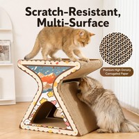 Griffoir vertical double couche pour chat Huayuan Hoopet à motif de dessin animé, résistant à l'usure et sans production de poussière