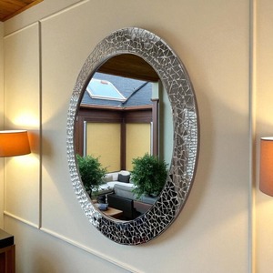 High Quality Oval Cast Aluminium Tray with Mosaic Inlay of Bone with <b>Mirror</b> Polished Aluminium Serving Tray in Wholesale Price - Product Image 4