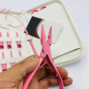 Kit d'outils d'extension de cheveux attachés tout en une main Outils d'extension de cheveux dorés Pince à ciseaux en acier inoxydable durable - Product Image 5