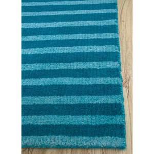 Alfombra de Lana Anudada a Mano Clan Blue AKWL-1149 9x12 Rectangular con Patrón de Rayas para Decoración de Sala de Estar Juvenil o Pasillo - Product Image 4