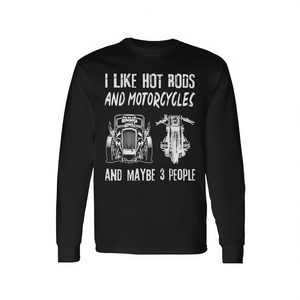 T-Shirt a Maniche Lunghe per Amanti di Hot Rod e Moto, Prodotto Promozionale per 3 Persone - Product Image 2