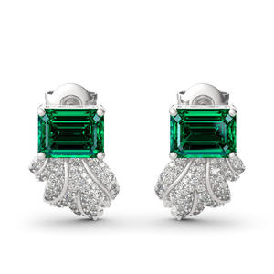Boucles d'oreilles pendantes Jeulia plaquées or vintage avec perles d'améthyste et accents de diamants - Product Image 1