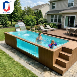 Piscina de Fibra de Vidrio de Lujo Sobre el Nivel del Suelo para Exteriores, Patio Trasero de Villa con Sistema de Iluminación LED - Product Image 5