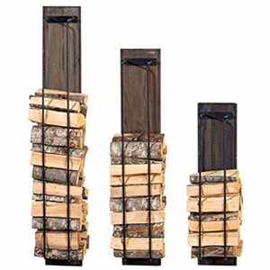 Grand porte-bûches extérieur en métal en forme de croissant, robuste et décoratif, disponible à prix de gros. - Product Image 1