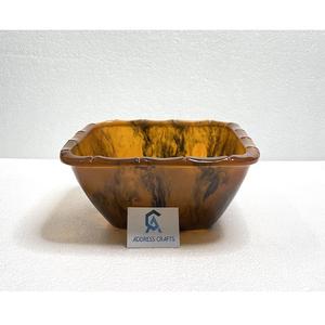 Articles de décoration d'intérieur de luxe, bols en résine ambrée, articles ménagers, bols à fruits en résine poly, sans danger pour les aliments, best-seller, bol en résine - Product Image 3