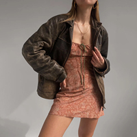 Blouson d'hiver surdimensionné en véritable peau de mouton pour femme, impression de logo personnalisée, coton respirant de haute qualité à séchage rapide