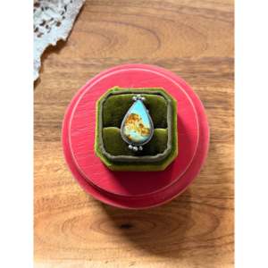 Scott Skeets Royston Handmade <b>Statement</b> <b>Ring</b> Turquoise & Sterling <b>Silver</b> Romantic Style Size 5.25 Everyday Wear - Product Image 1