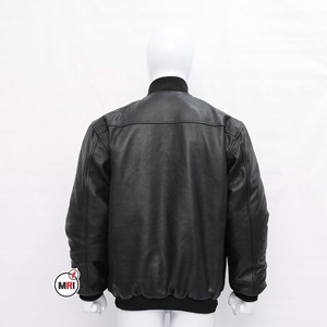 High Quality Plain <b>Leather</b> <b>Jacket</b> <b>Long</b> Sleeves Solid Full Front Zip Up Closure Custom Bomber <b>Leather</b> <b>Jacket</b> For Men - Product Image 2