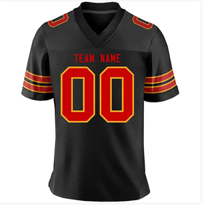 เสื้อเจอร์ซีย์ฟุตบอลอเมริกันสำหรับผู้ชายผู้หญิงเยาวชนพิมพ์ลายตาข่ายหมายเลขทีมตามสั่งสี - Product Image 6