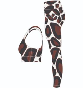 Ensemble de yoga et de fitness pour femmes en gros personnalisé, 2 pièces, imprimé par sublimation, soutien-gorge de sport et leggings, vêtements de sport décontractés pour la salle de sport - Product Image 3
