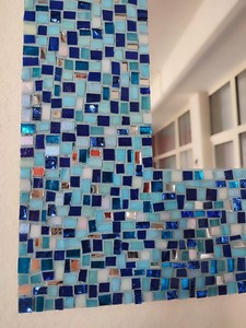 Espejo de pared de mosaico azul de diseño moderno personalizado espejo de pared de decoración única - Product Image 3