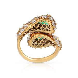 Anillo de Boda de Plata de Ley Chapado en Oro de 18K de Lujo con Esmeralda, Elegante Joyería con Piedra Preciosa Verde, Regalo de Compromiso, Aniversario - Product Image 5