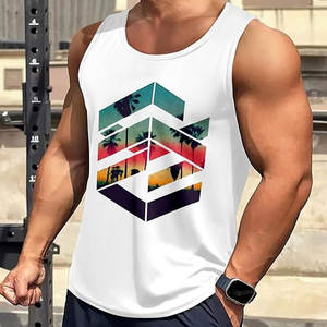 เสื้อกล้ามกีฬาลำลองระบายอากาศของผู้ชายเสื้อแฟชั่นใหม่ดีไซน์แบบระเหิดสำหรับวิ่งและออกกำลังกาย - Product Image 2