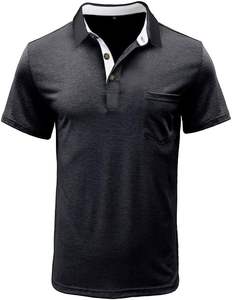 Camiseta de Golf Básica de Manga Corta para Hombre 2025, de Alta Calidad, Transpirable, con Bordado, de Poliéster/Algodón Sólido - Product Image 1
