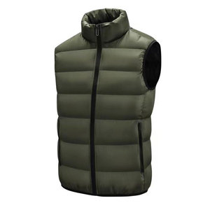 Veste d'hiver unie et chaude pour hommes Veste d'hiver légère et douce sans manches Veste de couleur unie pour hommes - Product Image 2