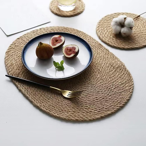 Mantel individual pintado a mano tejido de yute ovalado ecológico 2024 naranja estilo bohemio rural para boda mesa de comedor FIESTA DE Vecraft - Product Image 4