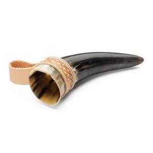 Chope de bière en corne de Viking de style médiéval corne naturelle sculptée à la main polie Chope écologique OEM ODM - Product Image 3