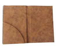 Porte-menu en bois de chêne format A4 personnalisé pour restaurant avec poche et pince à reliure, surface texturée, certifié ISO9001, logo personnalisé