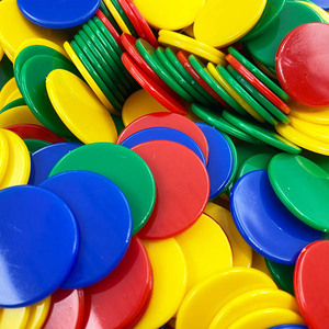 1000Pcs 4 Colors 1 Inch Plastic Math Disc - Product Image 2
