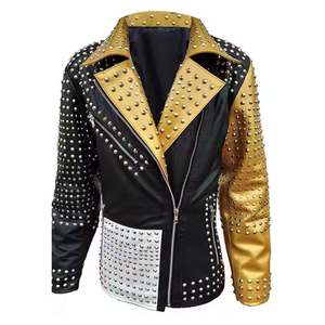 Chaqueta para hombre, oferta especial, chaqueta de piel de oveja para invierno, última moda, estilo rock punk, ropa exterior para motociclistas, diseño personalizado al por mayor - Product Image 1