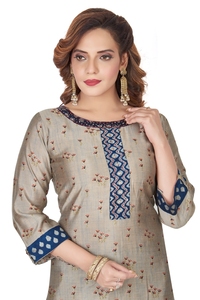 Vêtements ethniques indiens ensemble Kurti long vêtements pour femmes femme indienne Kurti imprimé numérique indien Kurtis avec pantalon Palazzo - Product Image 4