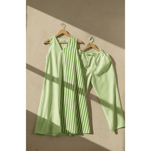 Ensemble de kurta décontracté à rayures gingham Thyme pour le printemps et l'été - Product Image 4