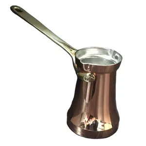 หม้อต้มนมทำจากทองเหลืองพร้อมด้ามจับสีเงินดีไซน์ใหม่สำหรับใส่กาแฟและชา - Product Image 2