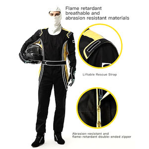 Trajes de Carreras de Karting de Cuero Transpirable con Logotipo Personalizado, Color Negro y Amarillo, Hechos a Mano, Talla Grande, Secado Rápido - Product Image 4