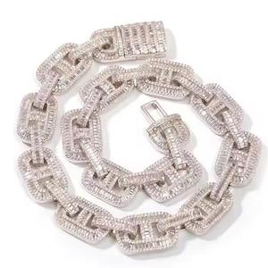 Hip Hop Style 925 <b>Sterling</b> <b>Silver</b> Gold Moissanite Diamond Round Cut Tennis Chain Crafted in IGI Certified With VVS Clarity - Product Image 4