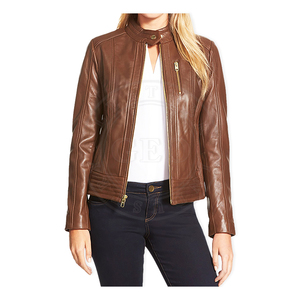 Les femmes Conception Personnalisée À Fermeture Éclair Décontracté Mode Vestes En Cuir - Product Image 3