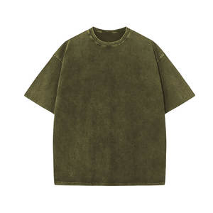 Vente en gros de coton de qualité supérieure t-shirts à épaules tombantes lavées à l'acide t-shirts à col rond pour hommes fabriqués au Bangladesh - Product Image 3